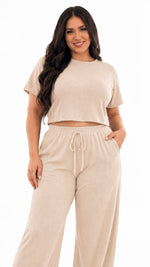 Conjunto Acanalado Crop + Pantalón Palazzo