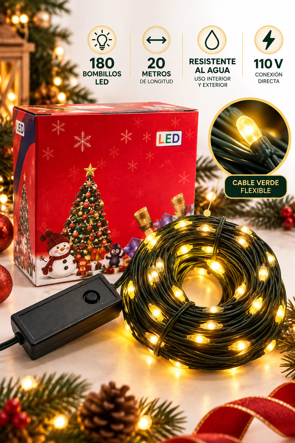 ®NAVILED 180 Bombillos Led | Resistente al Agua.