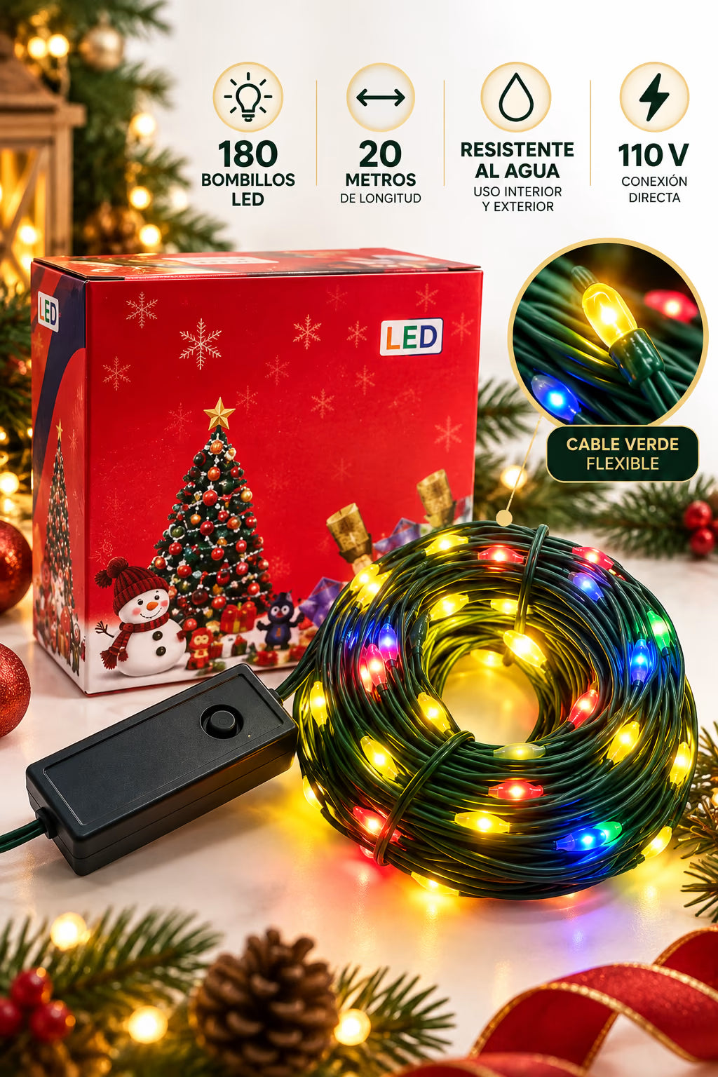 ®NAVILED 180 Bombillos Led | Resistente al Agua.